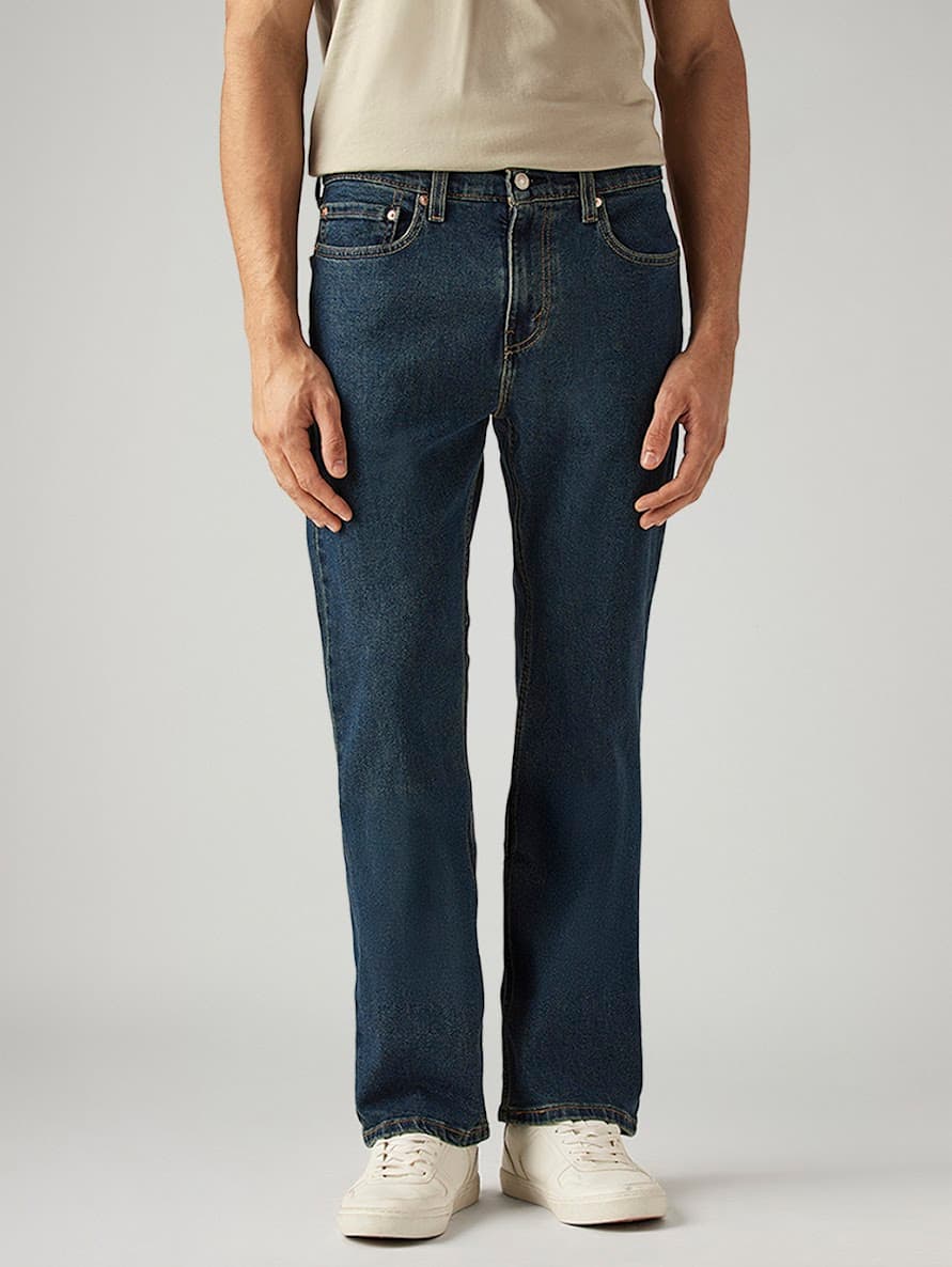 Jeans - Men's 527 Blue Casual Solid Mid Rise Five Pocket Styling Jeans 1