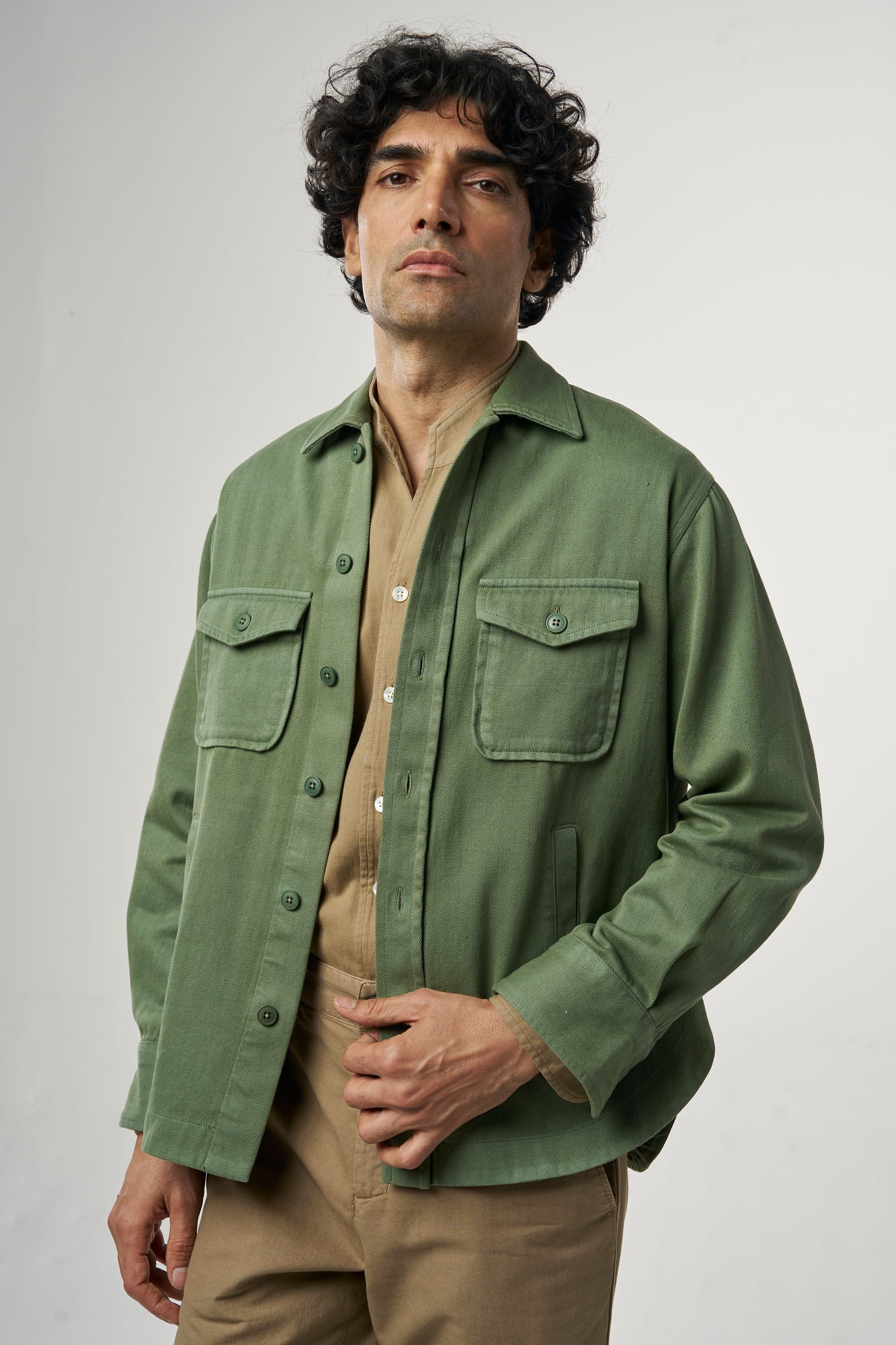 Jackets - Men's Green Casual Regular Fit Full Sleeves Montana Jacket 1