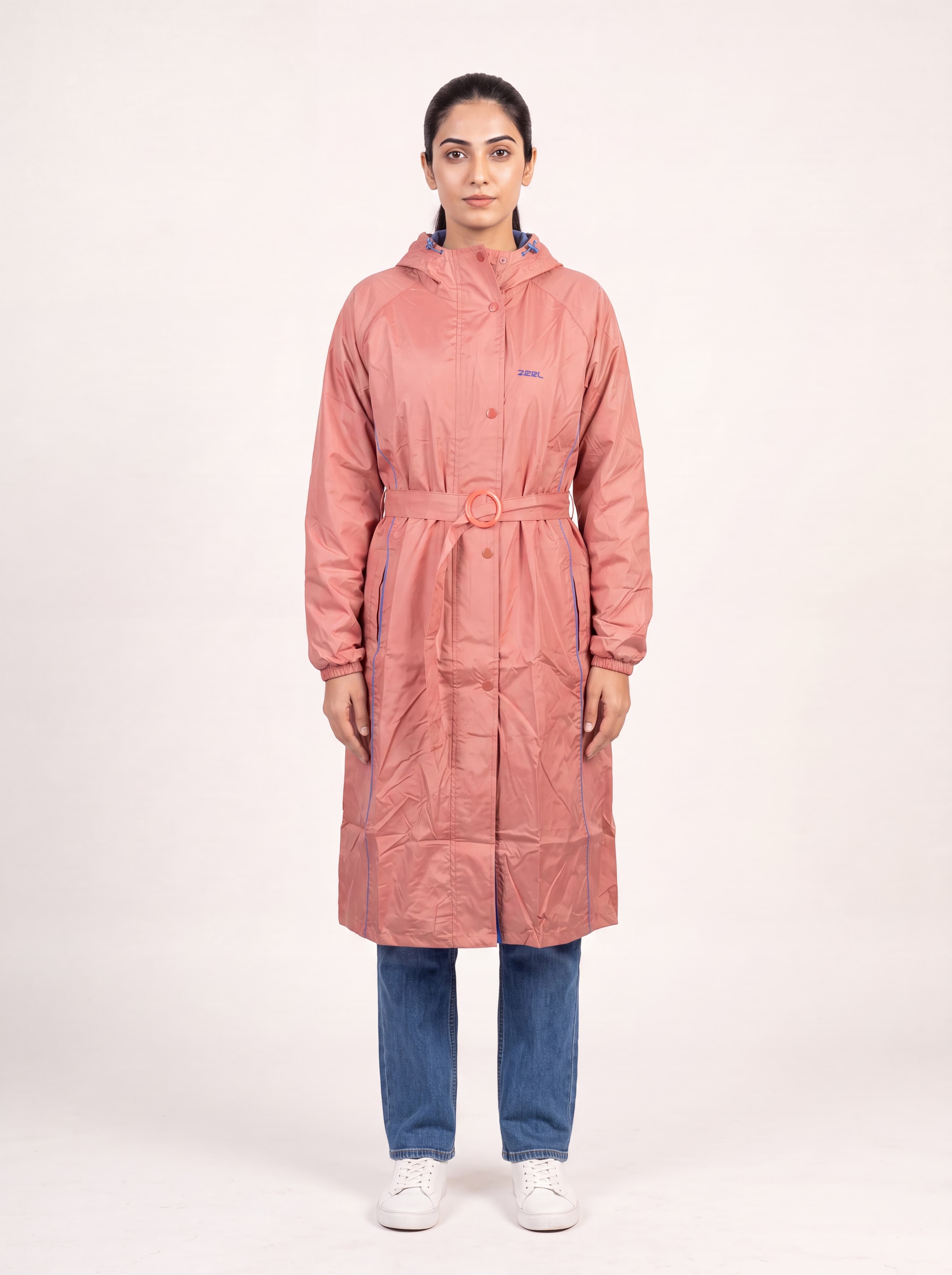 Rain Jacket - Women's Pink Regular Fit Full Sleeves Solid Rain Jacket 1