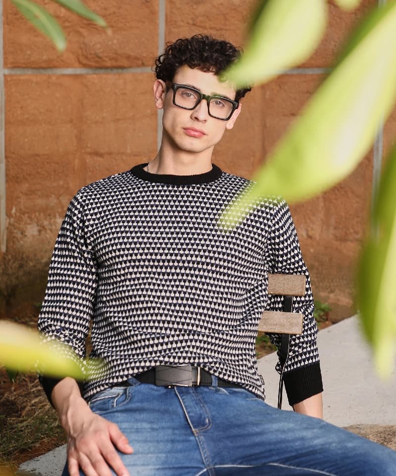 Men's Multicolor Casual Textured Sweater