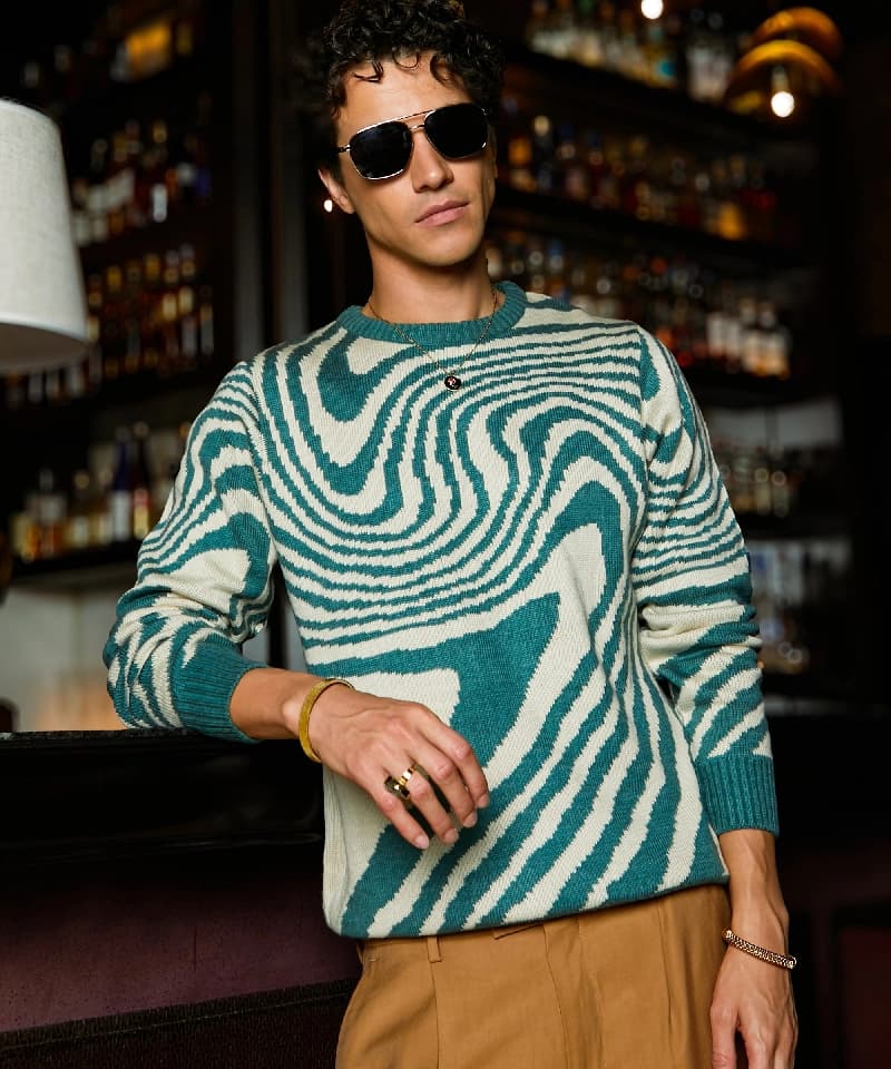 Men's Multicolor Casual Printed Sweater