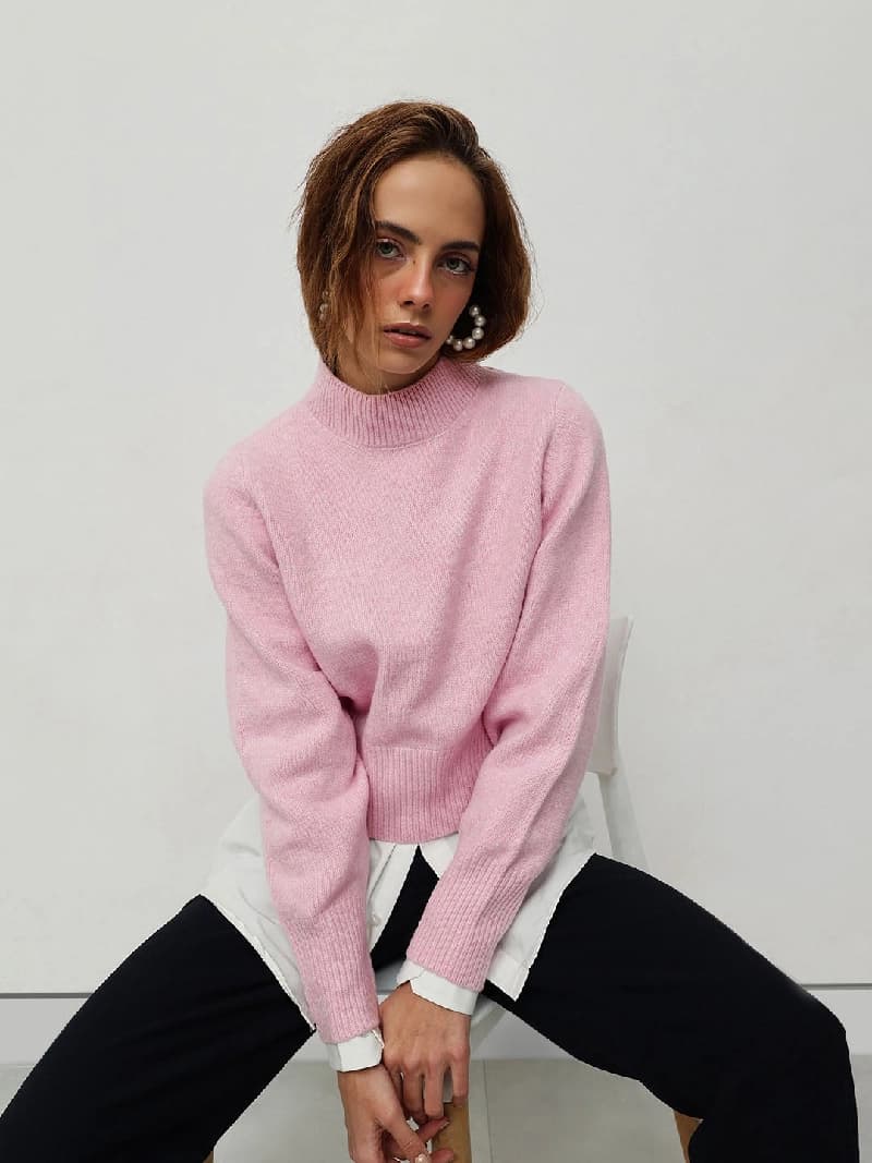 Women's Pink Casual Sweater