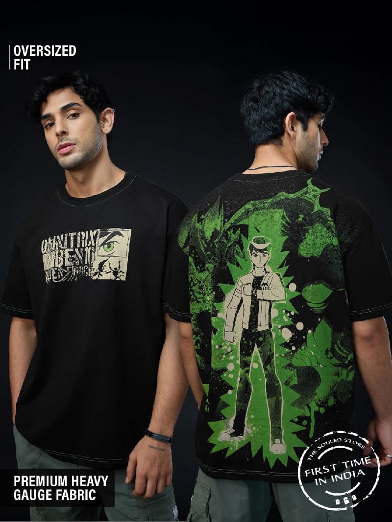 Men's Black Casual Oversized Fit Tshirt