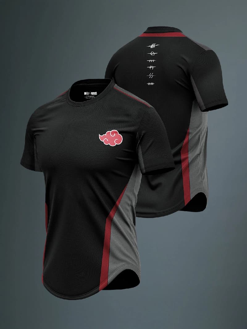 Men's Black Casual Graphic Regular Fit Tshirt