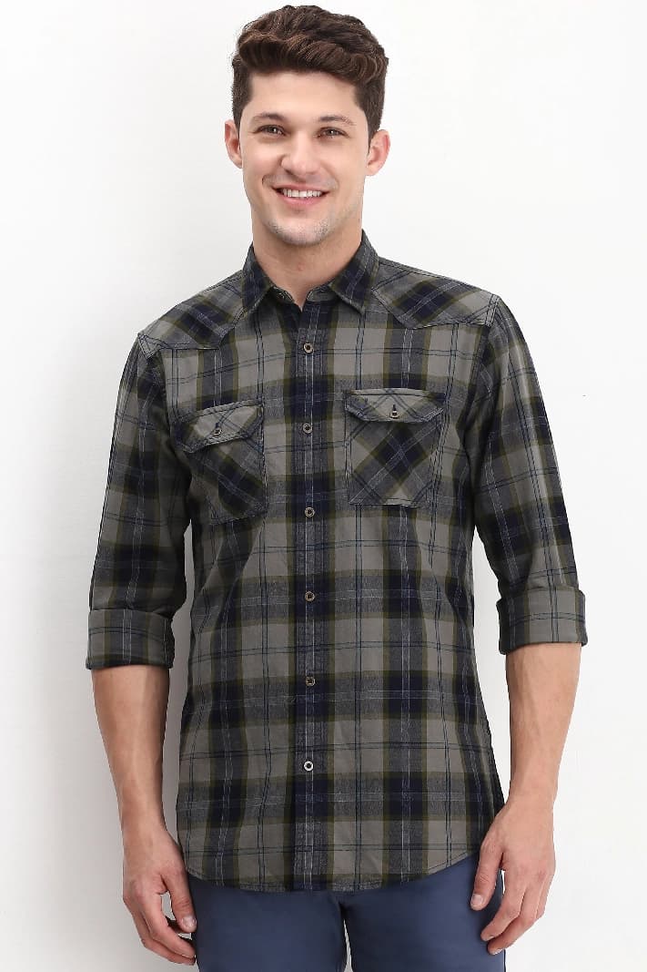 Men's Multicolor Casual Checked Regular Fit Shirt