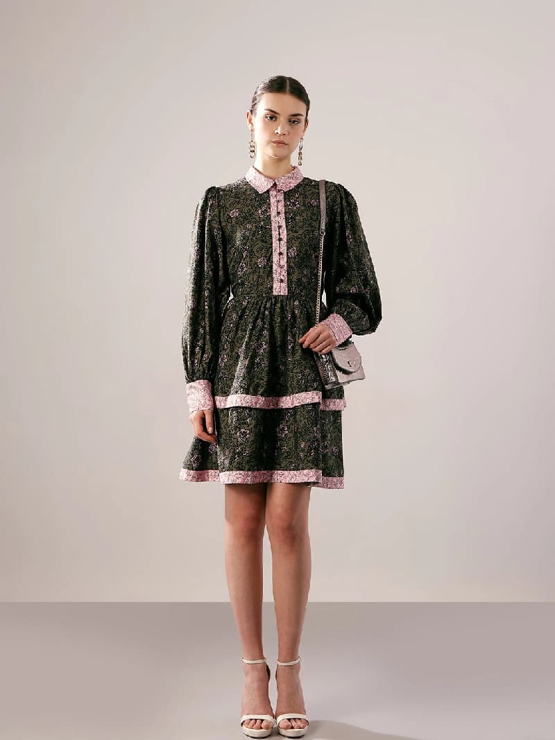 Women's Green Casual Printed Dress