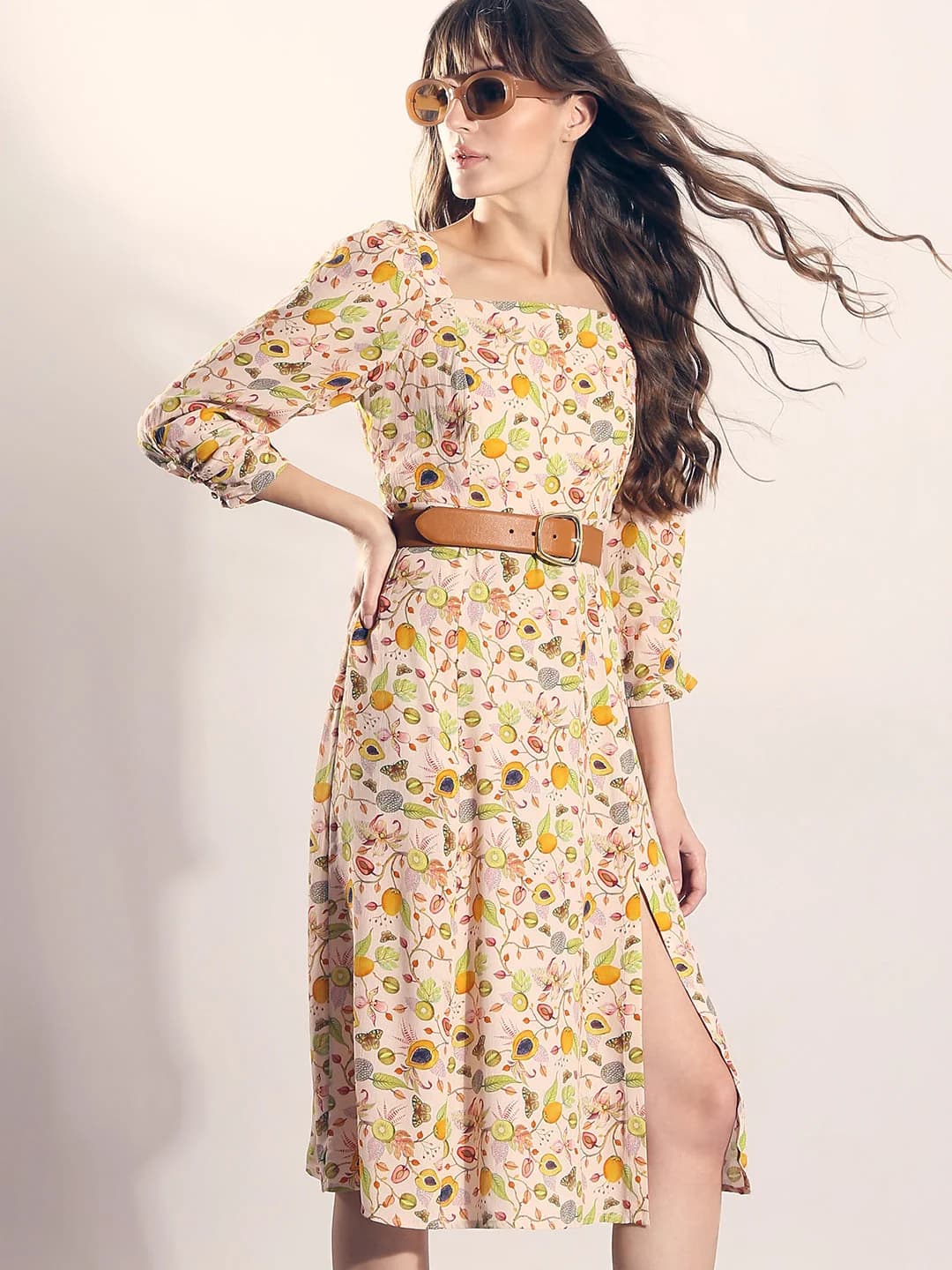 Women's Pink Casual Printed Dress