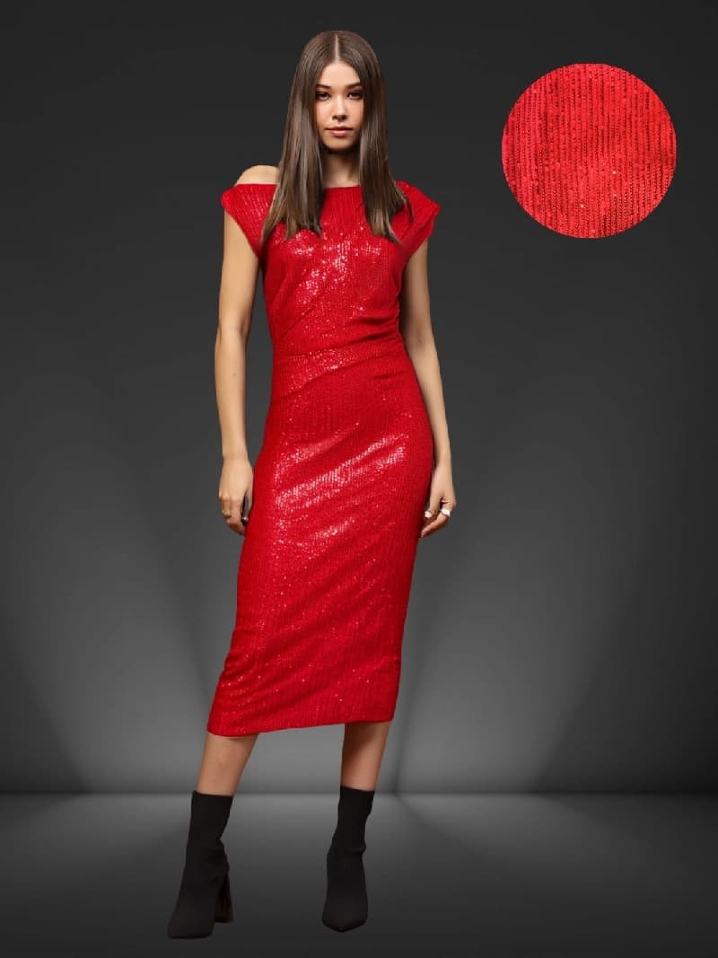 Women's Red Party Skinny Fit Dress