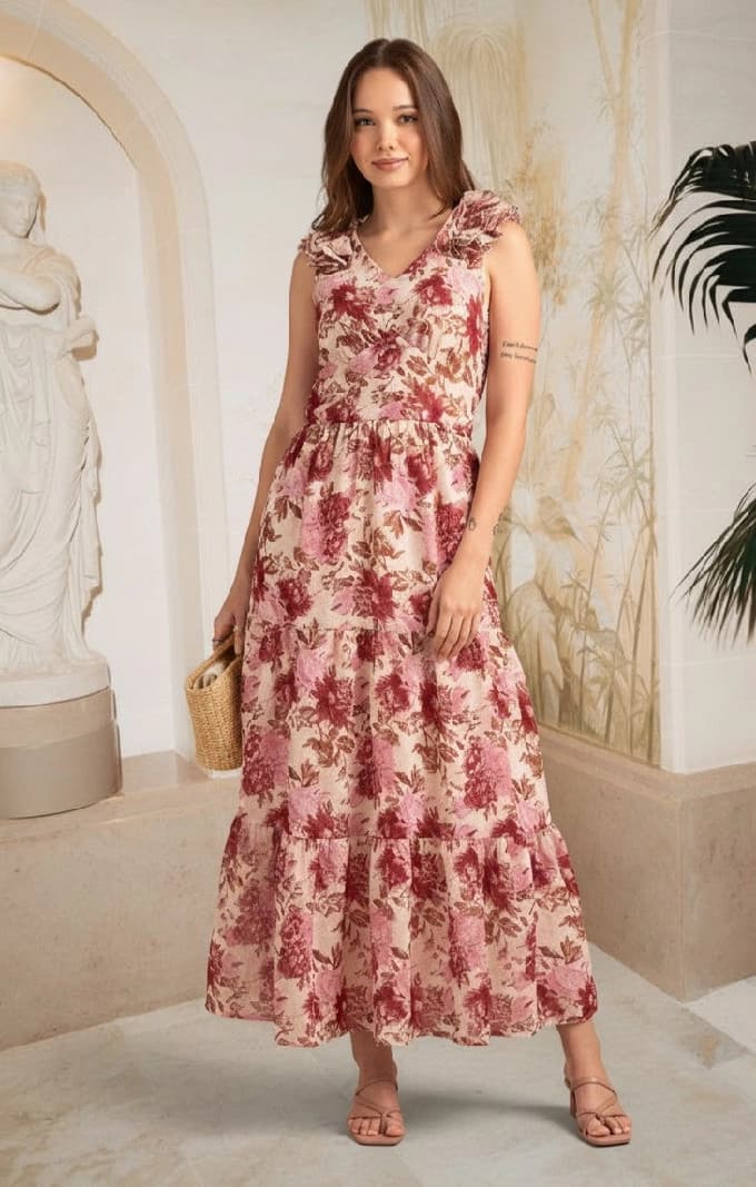 Women's Multicolor Casual Floral Regular Fit Dress