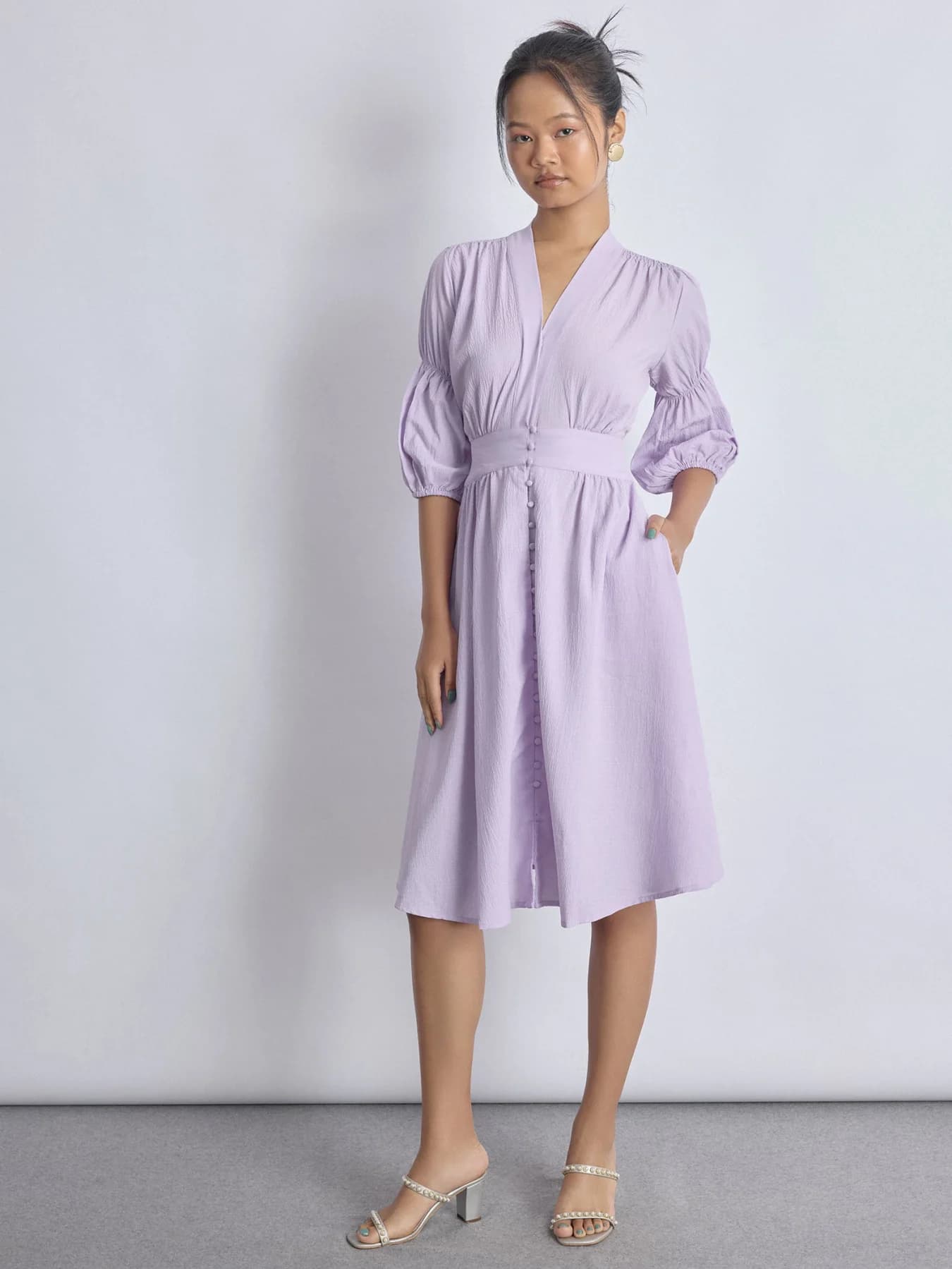 Women's Purple Formal Solid Dress