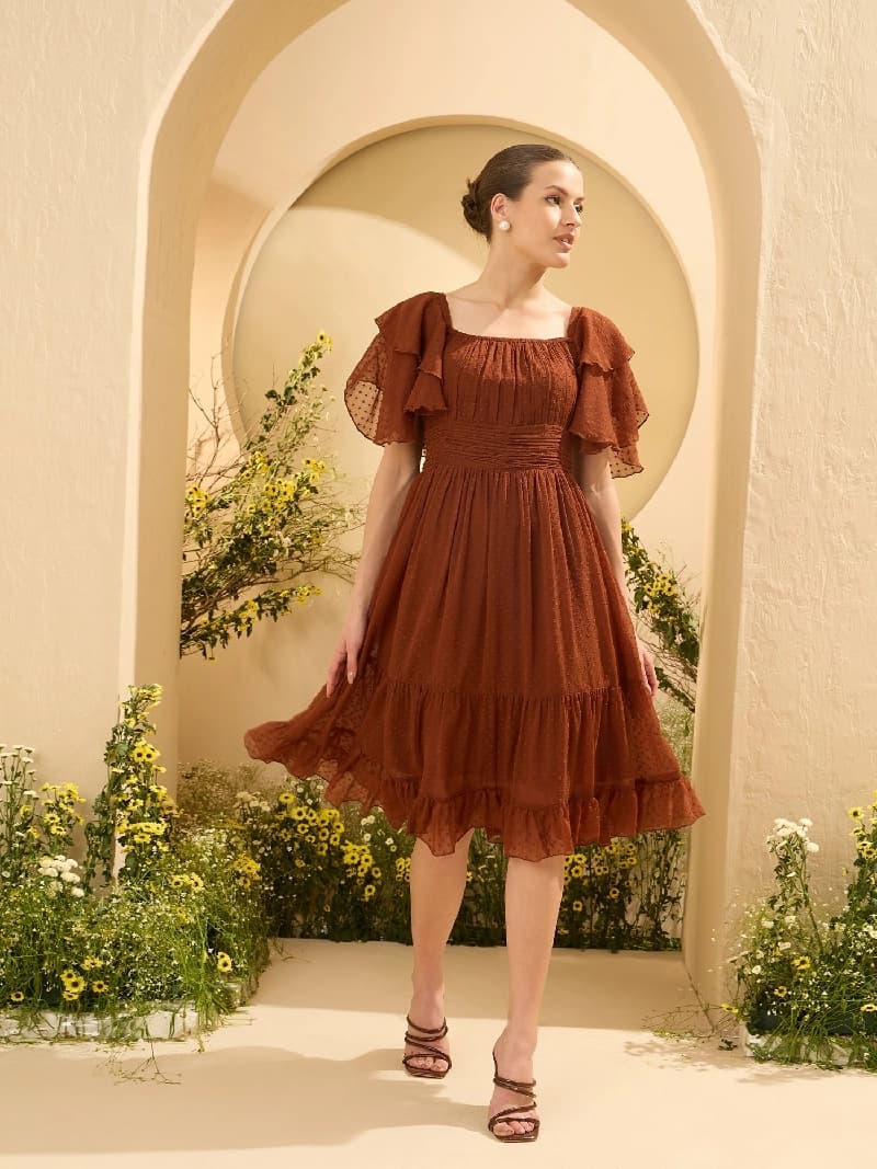 Women's Brown Party Dress