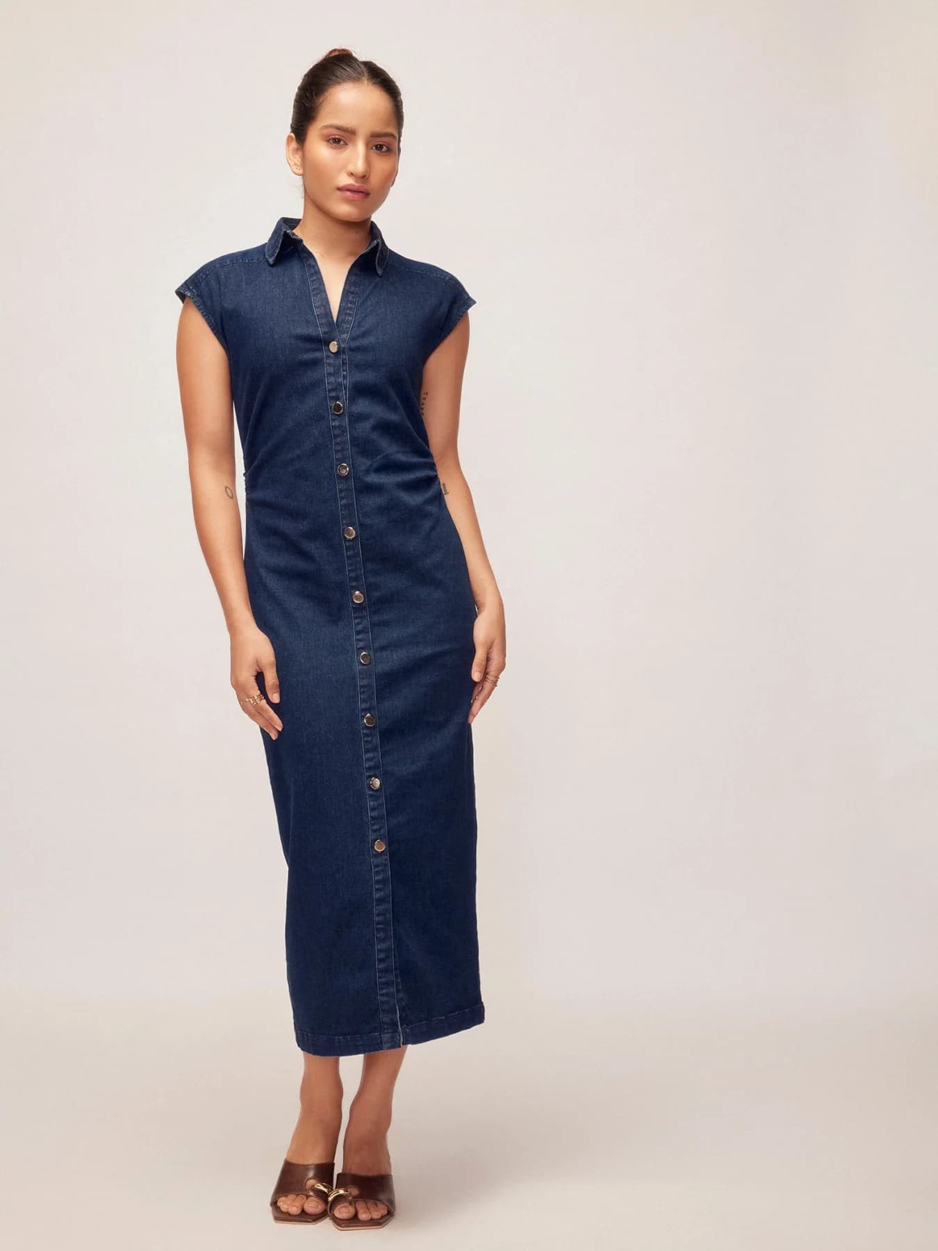Women's Blue Formal Solid Dress