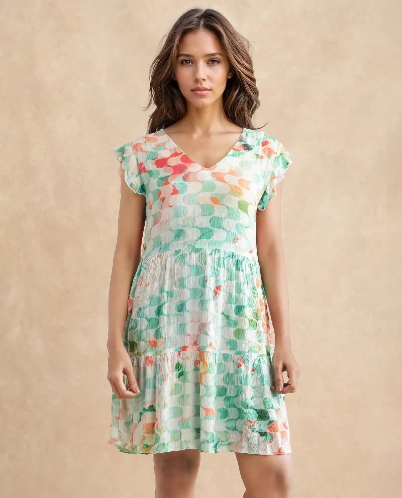 Women's Multicolor Casual Printed Regular Fit Dress