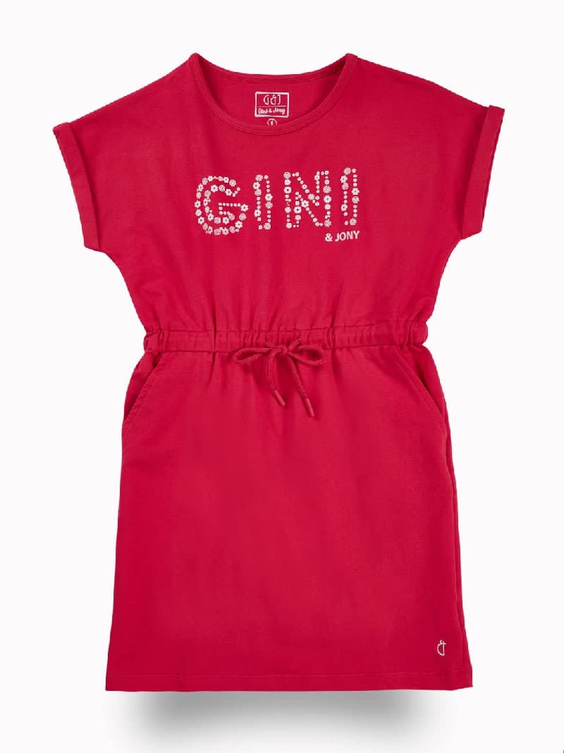 Girls Pink Casual Relaxed Fit Solid Sleeveless Dress