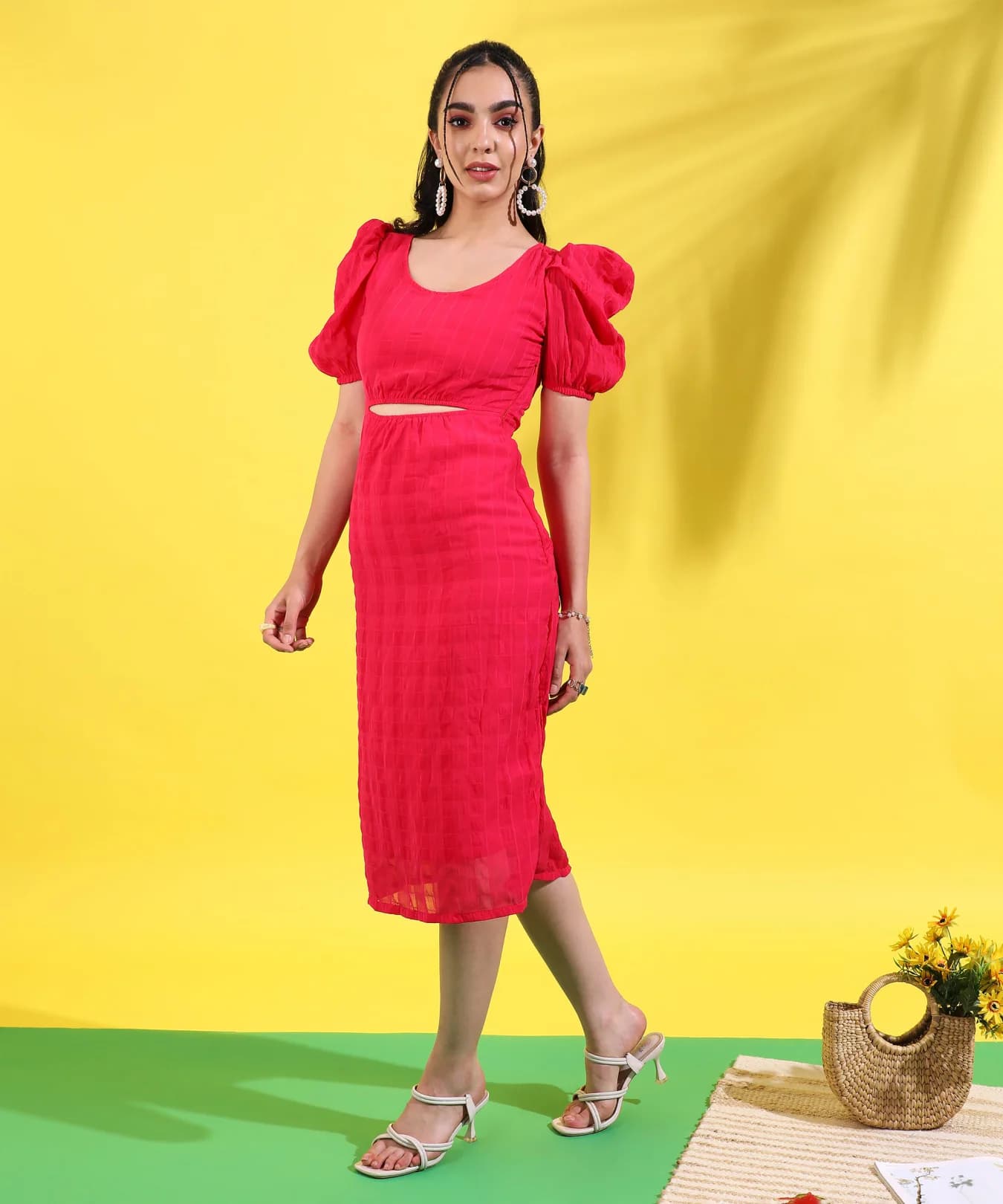Women's Red Party Solid Dress