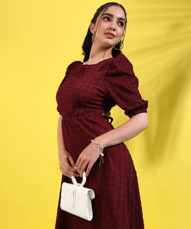 Women's Red Party Solid Dress