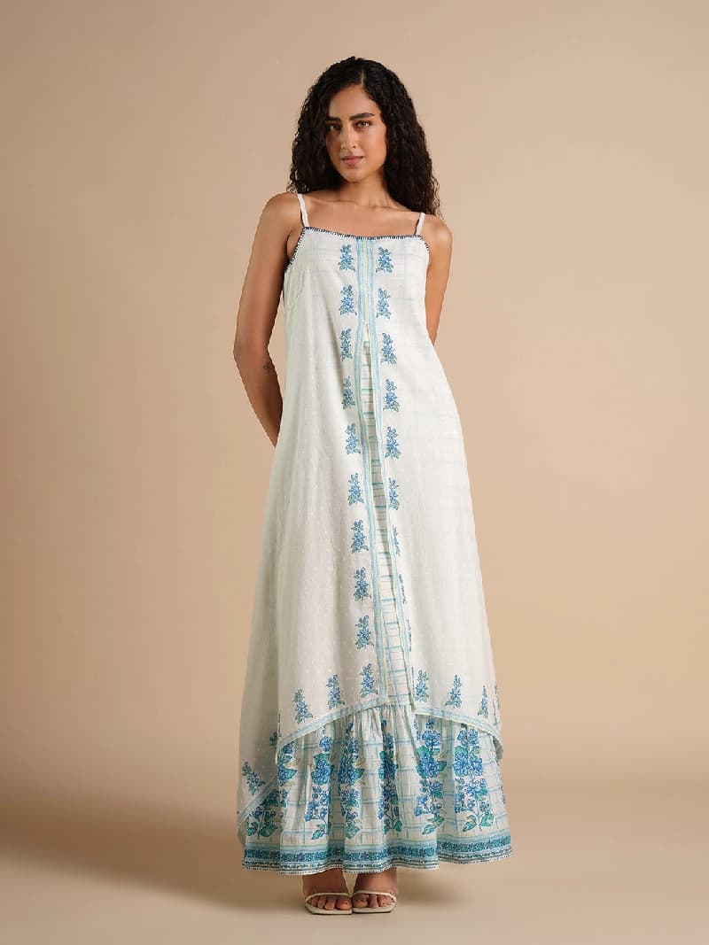 Women's White Casual Regular Fit Dress