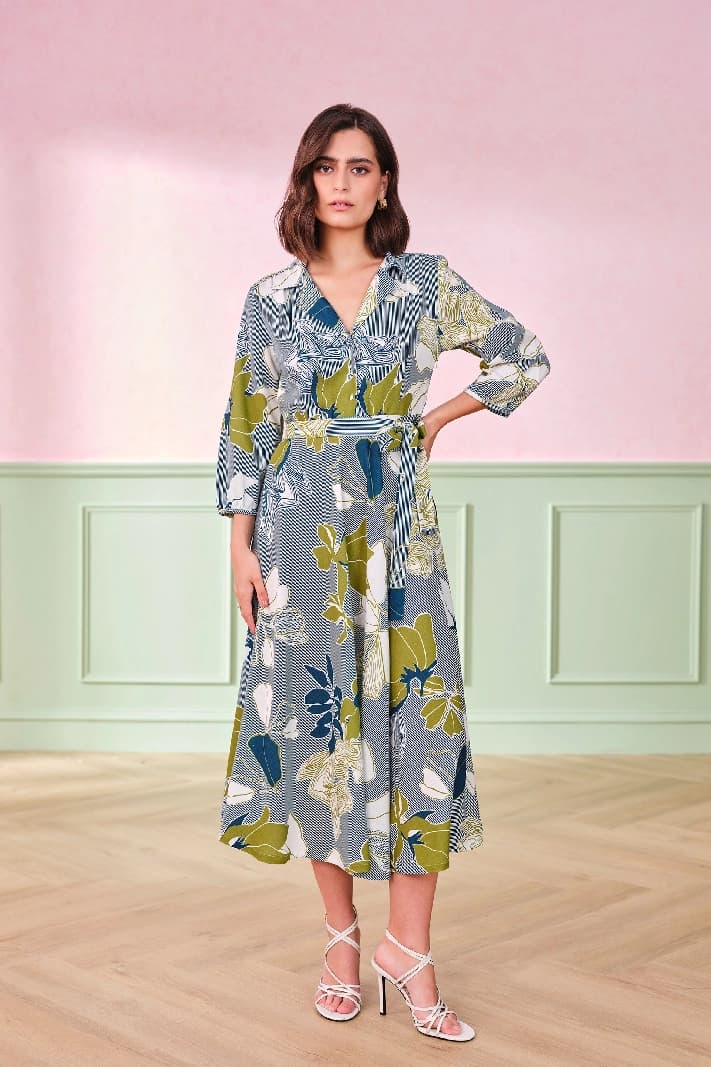 Women's Multicolor Casual Printed Regular Fit Dress