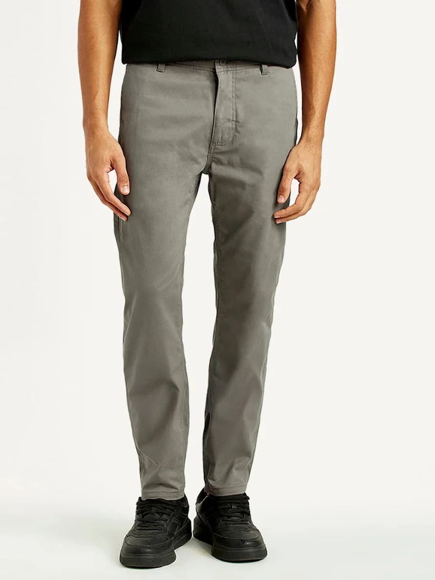 Men's 512 Grey Casual Slim Fit Solid Jeans
