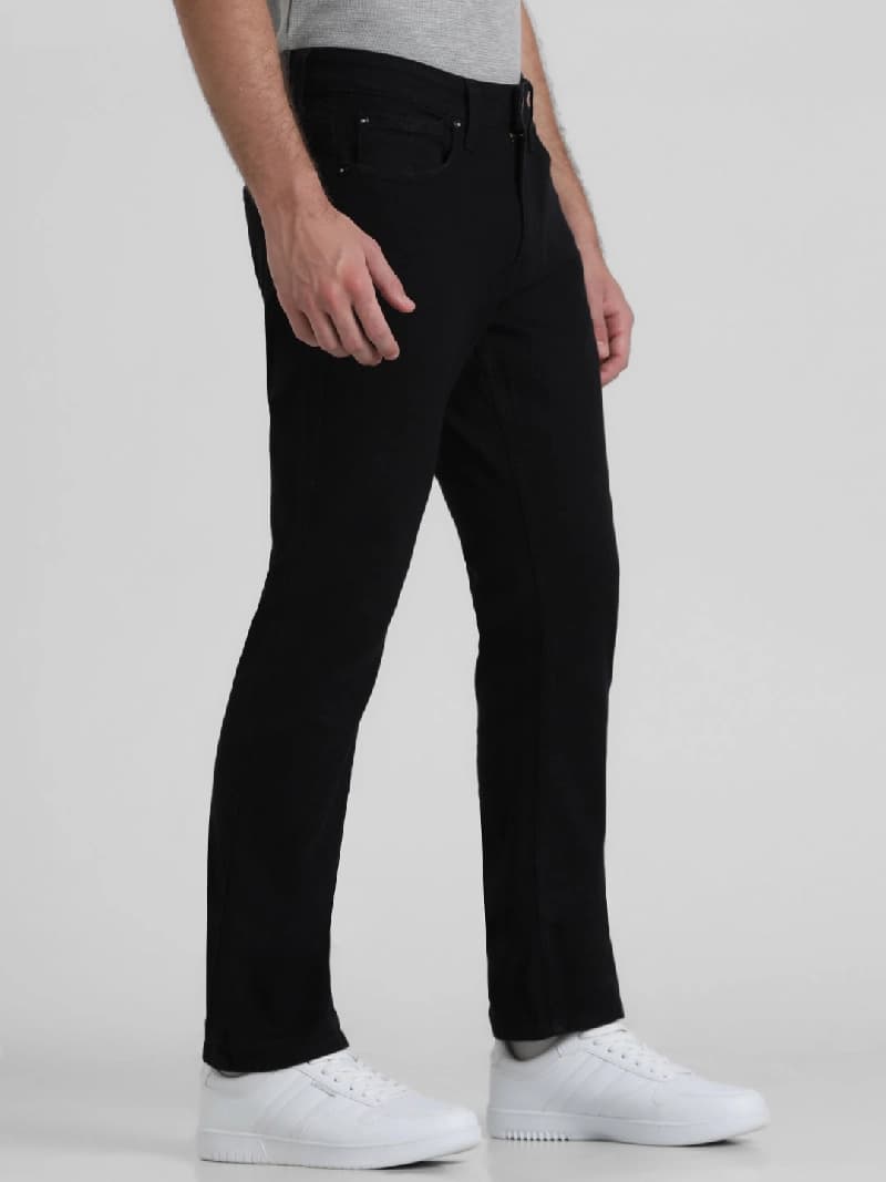 Men's Black Casual Regular Fit Jeans