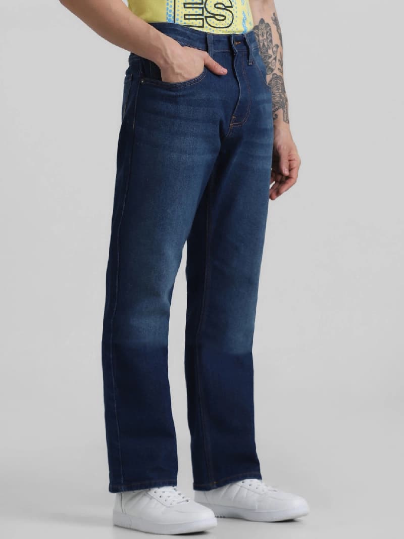 Men's Blue Casual Bootcut Fit Jeans