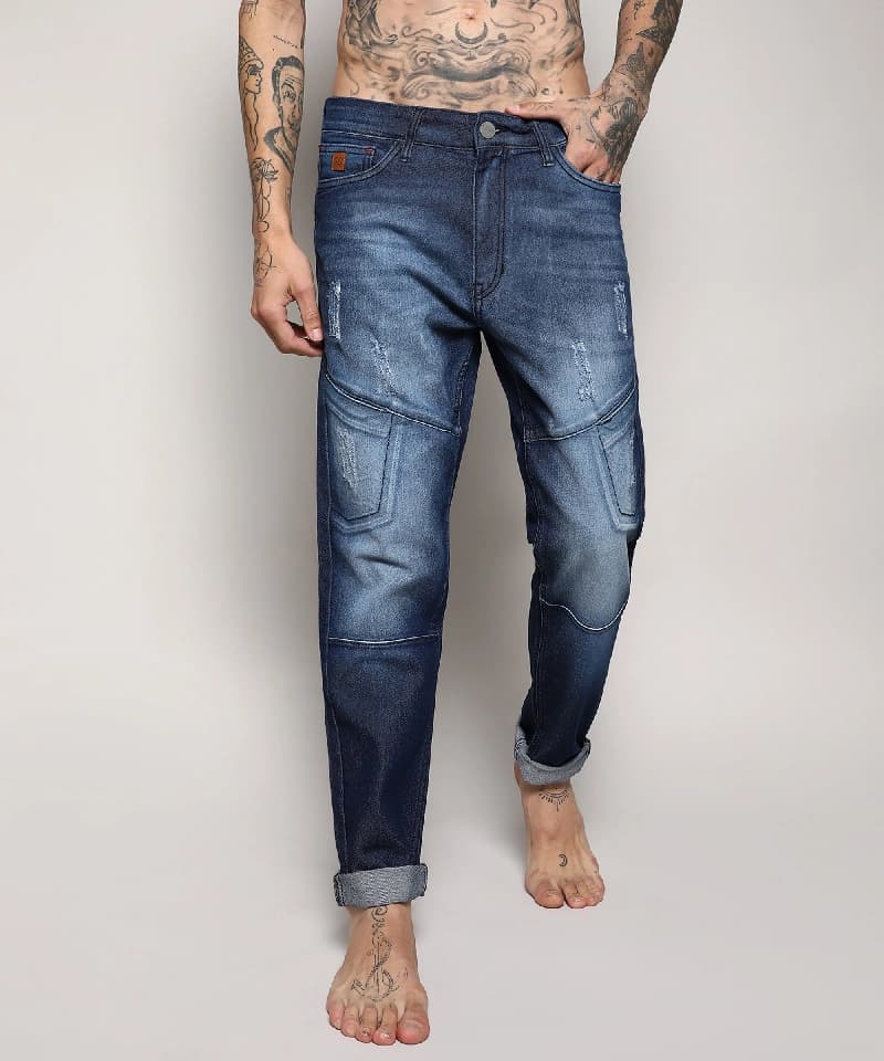Men's Blue Casual Solid Jeans