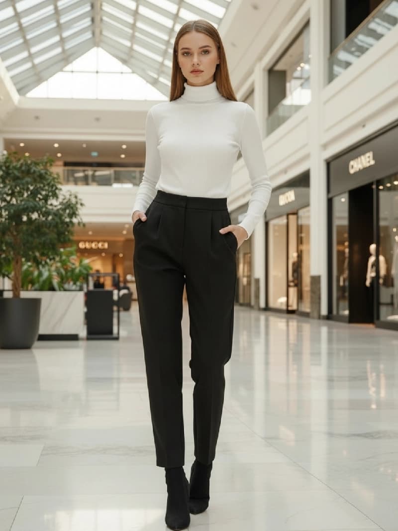 Women's Black Casual Solid Trouser