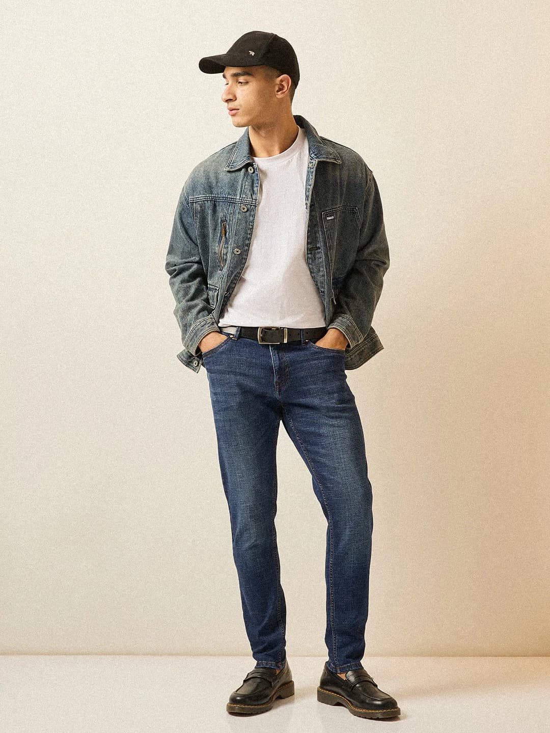 Men's Blue Casual Solid Skinny Fit Jeans