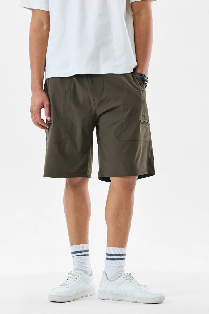 Men's Green Casual Solid Regular Fit Short