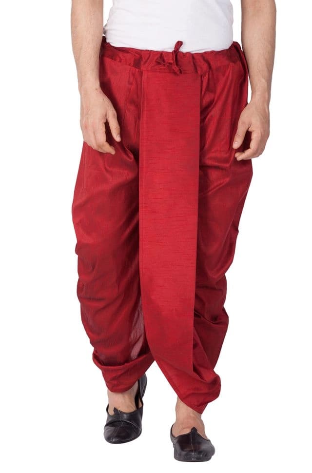 Men's Red Festive Dhoti