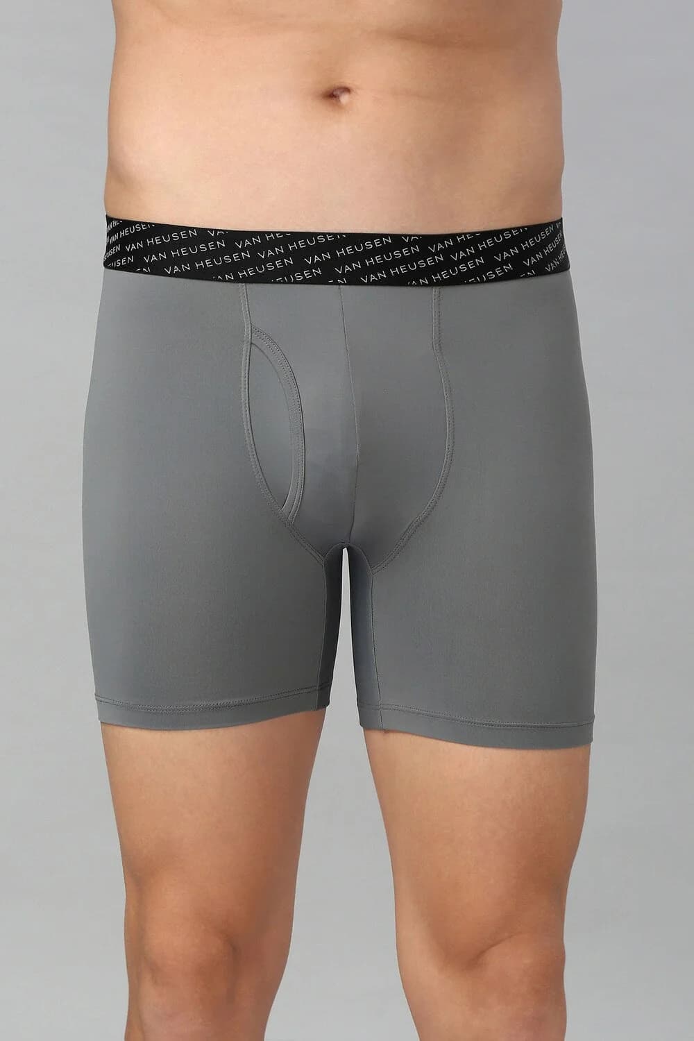 Men's Grey Solid Quite Shade Flexi Stretch Tactel Boxer Brief - Pack of 1