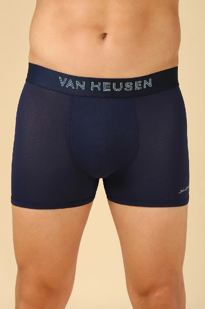 Men's Dark Navy Solid Swift Dry High Stretch Mesh AIR Series Active Trunk - Pack of 1