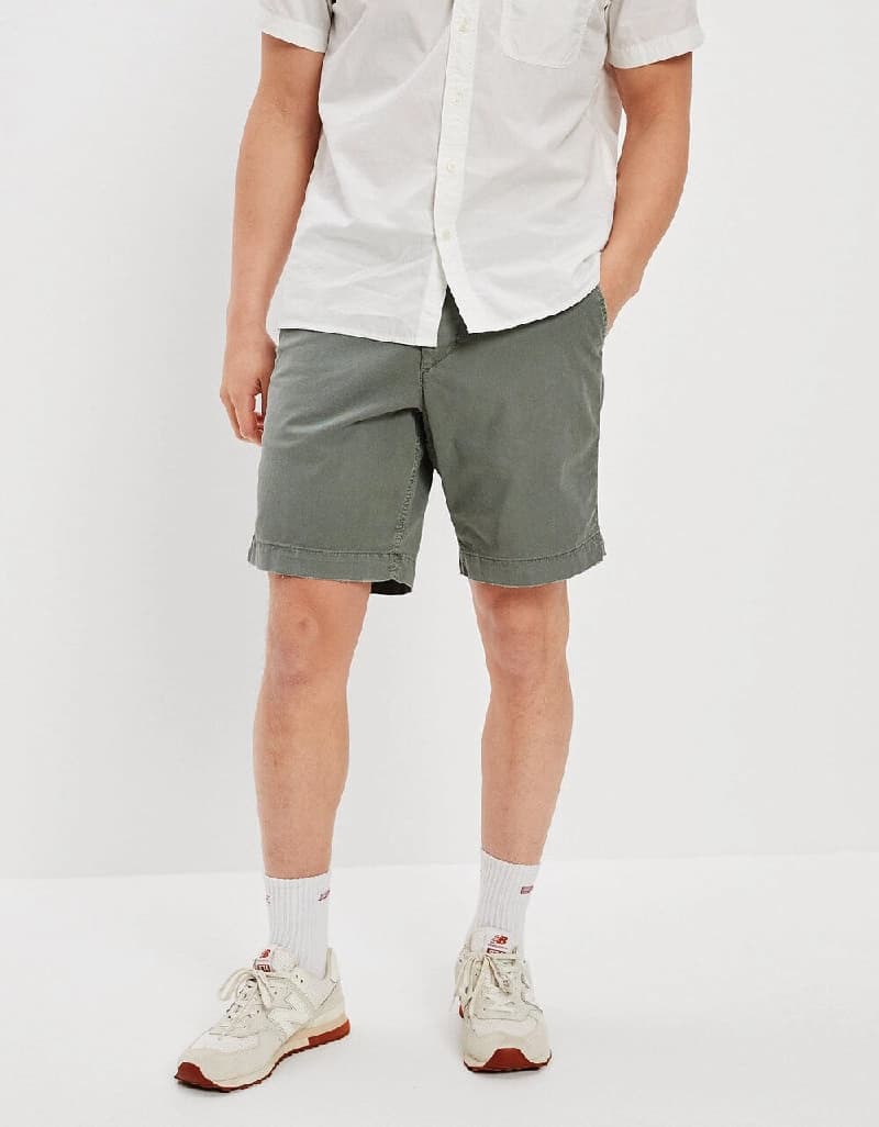 Men's Green Casual Solid Regular Fit Short