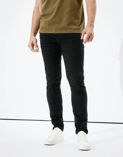 Men's Black Casual Skinny Fit Jeans