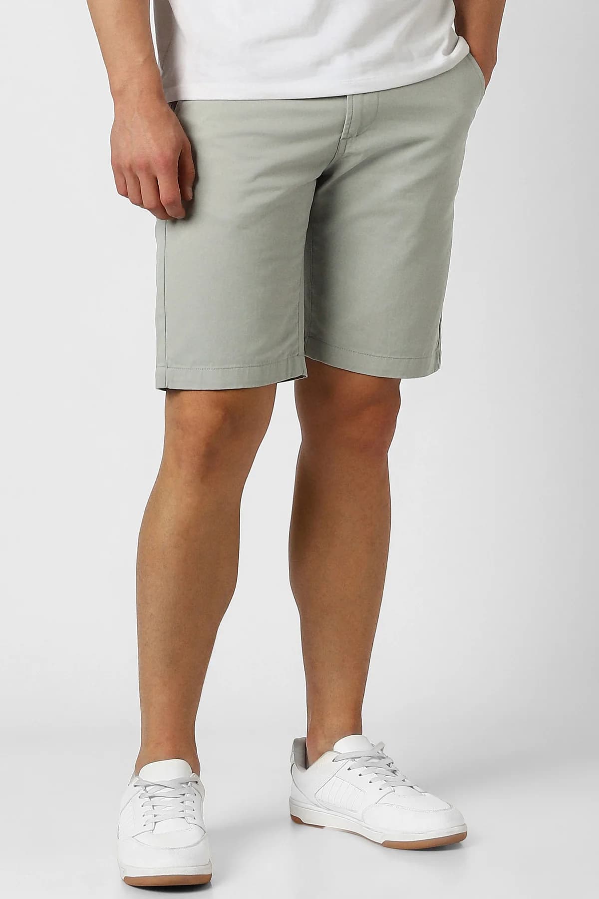 Men's Grey Casual Solid Regular Fit Short