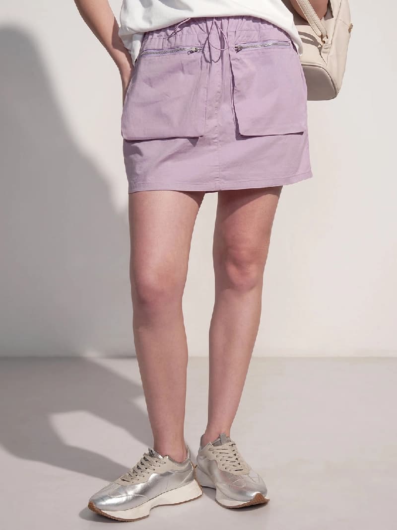 Women's Purple Casual Solid Regular Fit Skirt