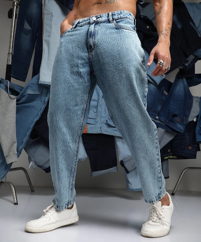 Men's Blue Casual Solid Jeans