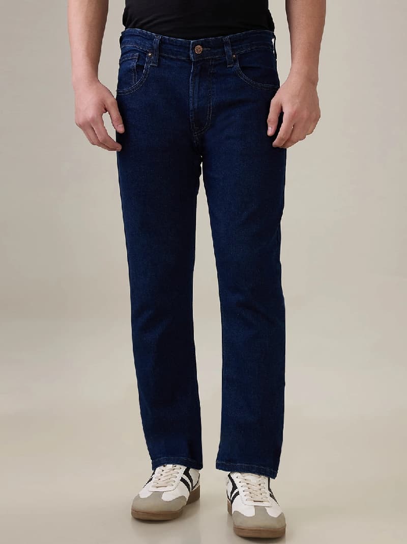Men's Blue Casual Straight Fit Jeans