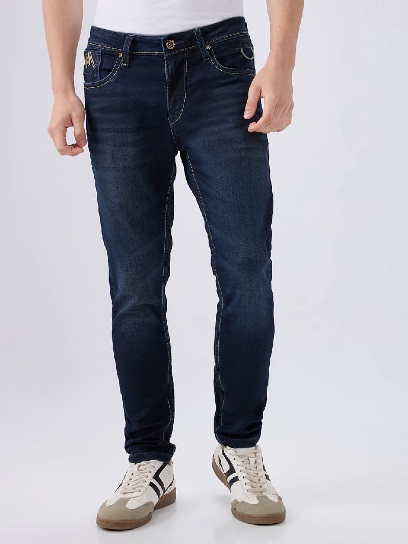 Men's Blue Casual Skinny Fit Jeans