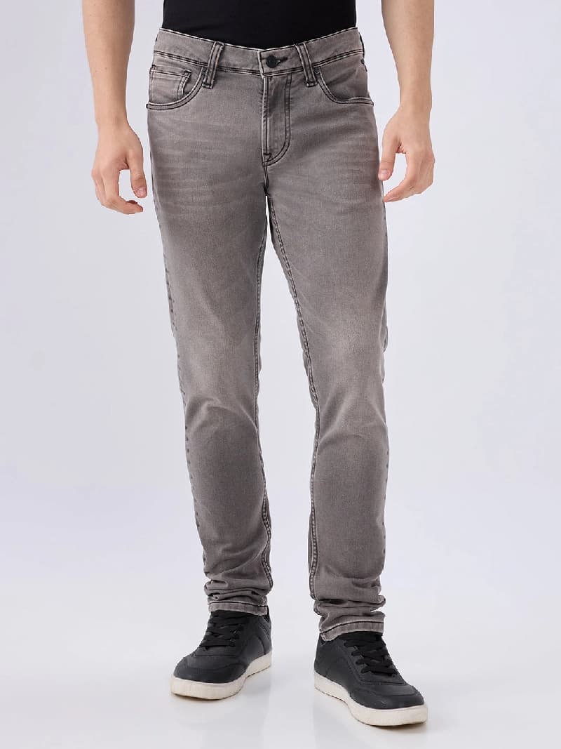 Men's Grey Casual Skinny Fit Jeans