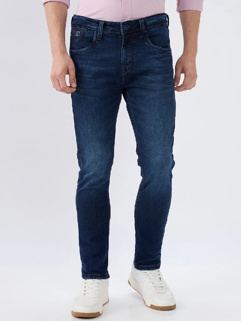 Men's Blue Casual Skinny Fit Jeans