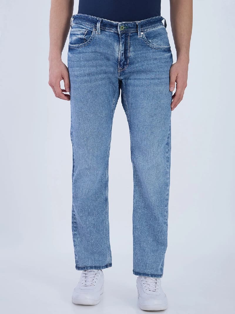 Men's Blue Casual Solid Slim Fit Jeans