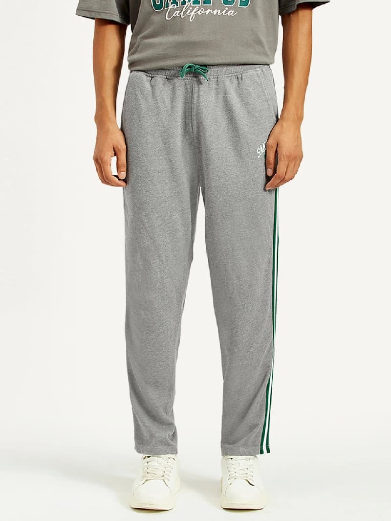 Men's Grey Casual Printed Regular Fit Trackpant