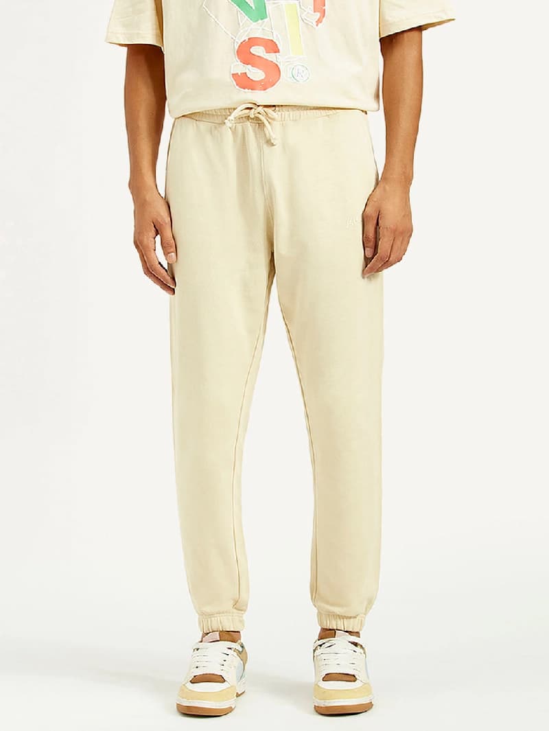 Men's Beige Casual Printed Regular Fit Jogger