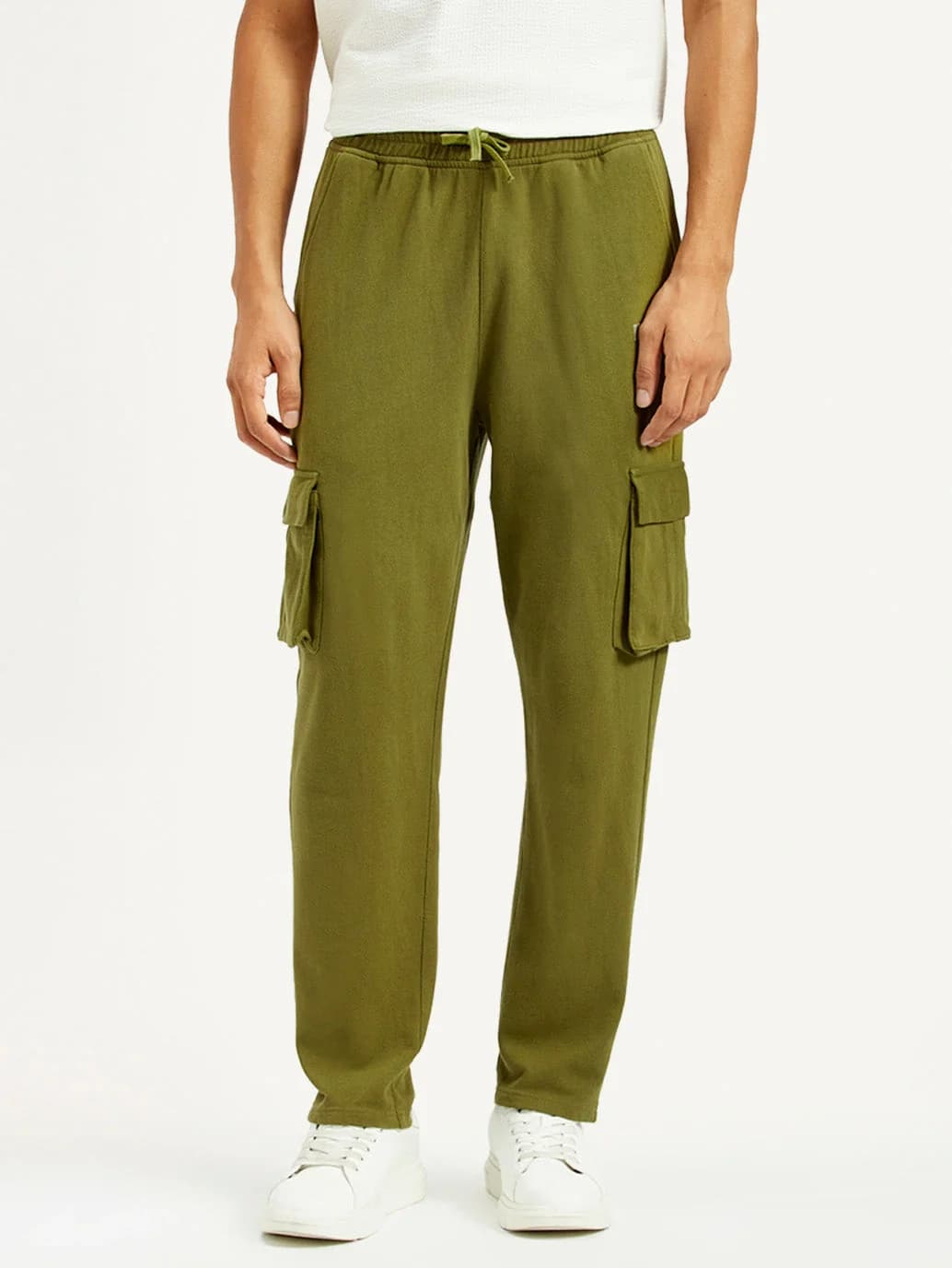 Men's Green Casual Regular Fit Trackpant