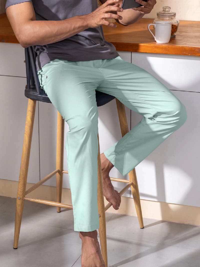 Men's Green Casual Solid Pyjama