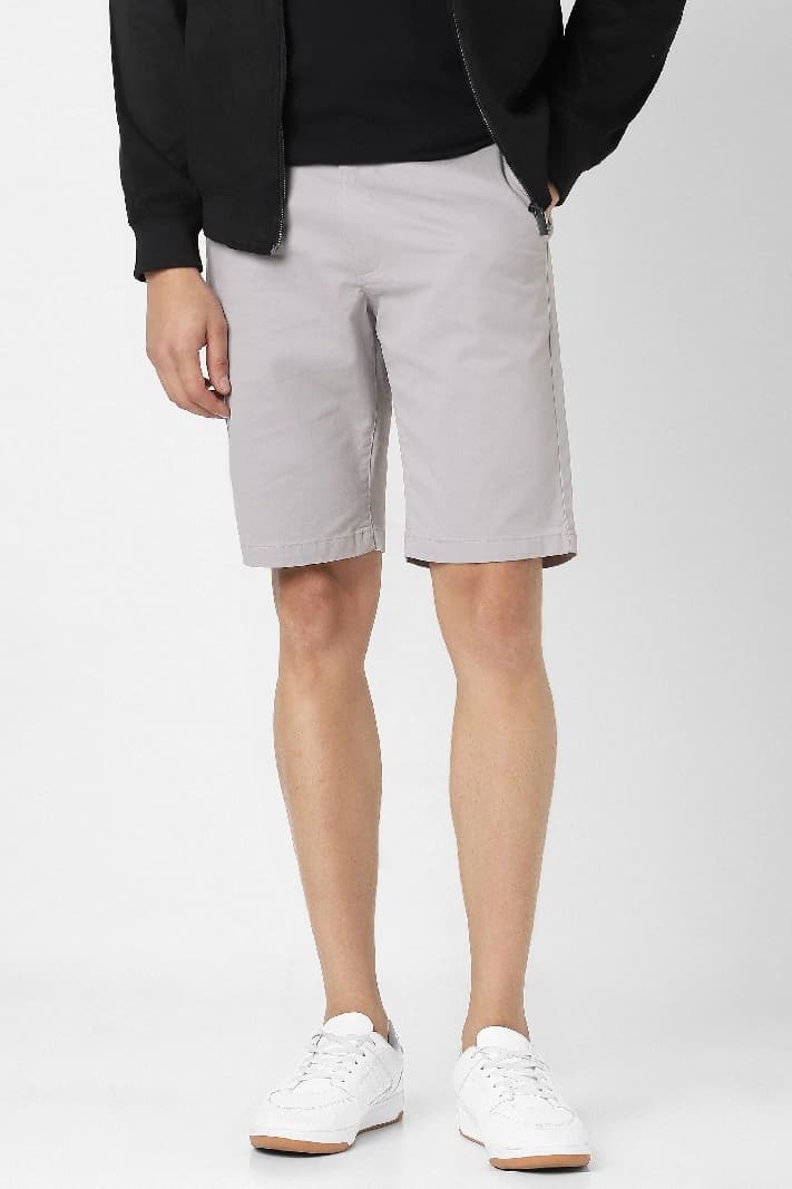 Men's Grey Casual Solid Regular Fit Short