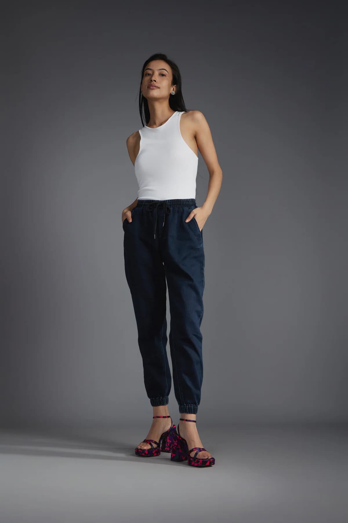 Women's Blue Casual Solid Regular Fit Jogger