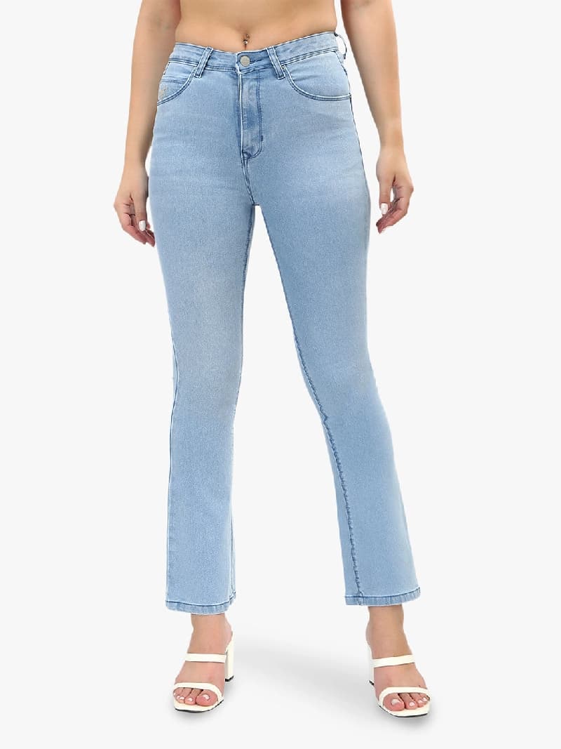 Women's Blue Casual Solid Slim Fit Jeans