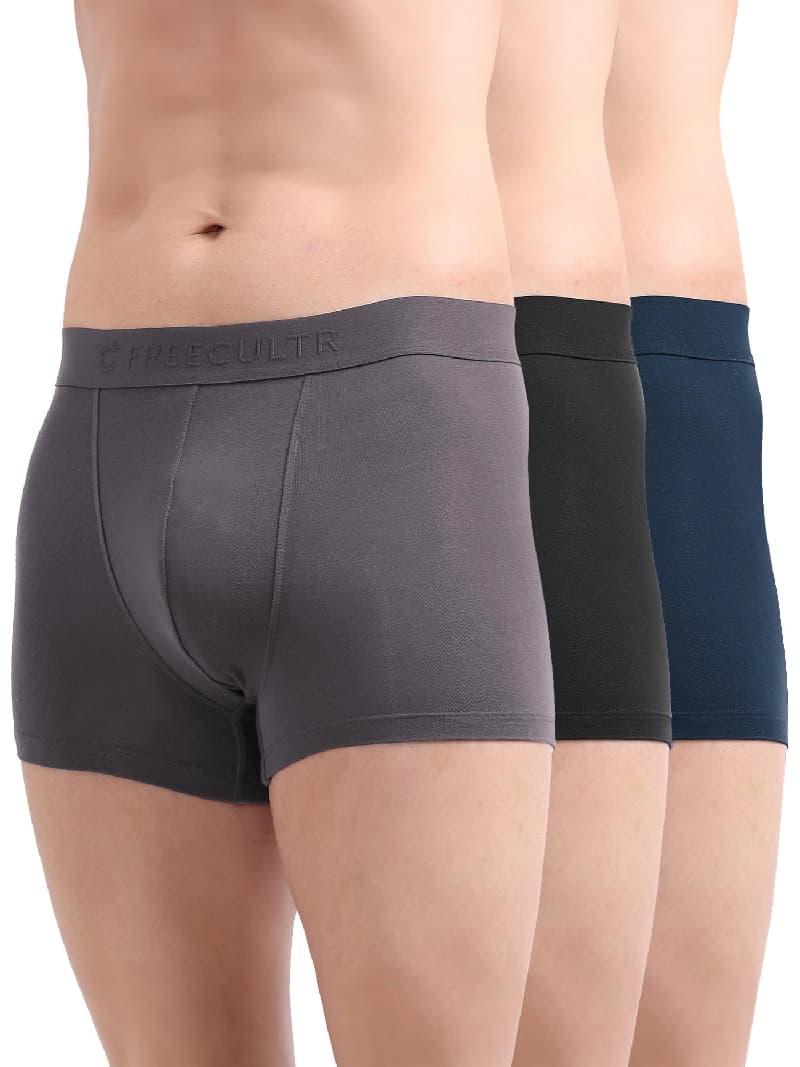 Men's Multicolor Solid Trunks - Pack of 3